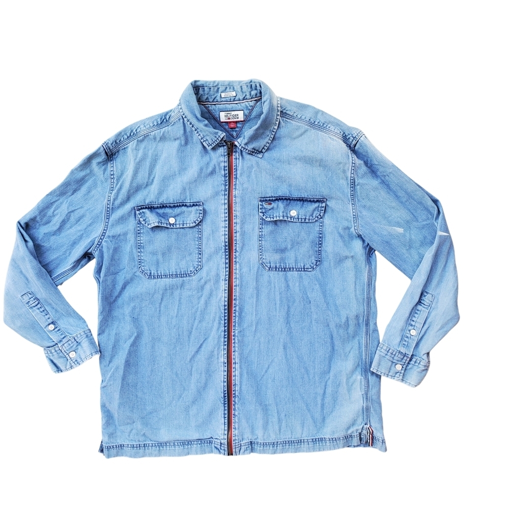 Vintage Tommy Hilfiger Denim Zip Up Jacket 90s